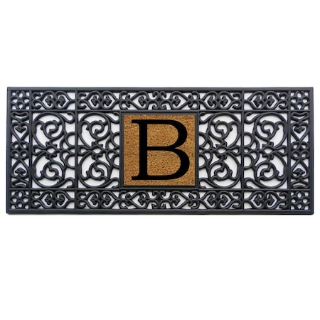 Calloway Mills Monogram Door Mat, Black, Natural, 17 in W x 41 in L 170011741B